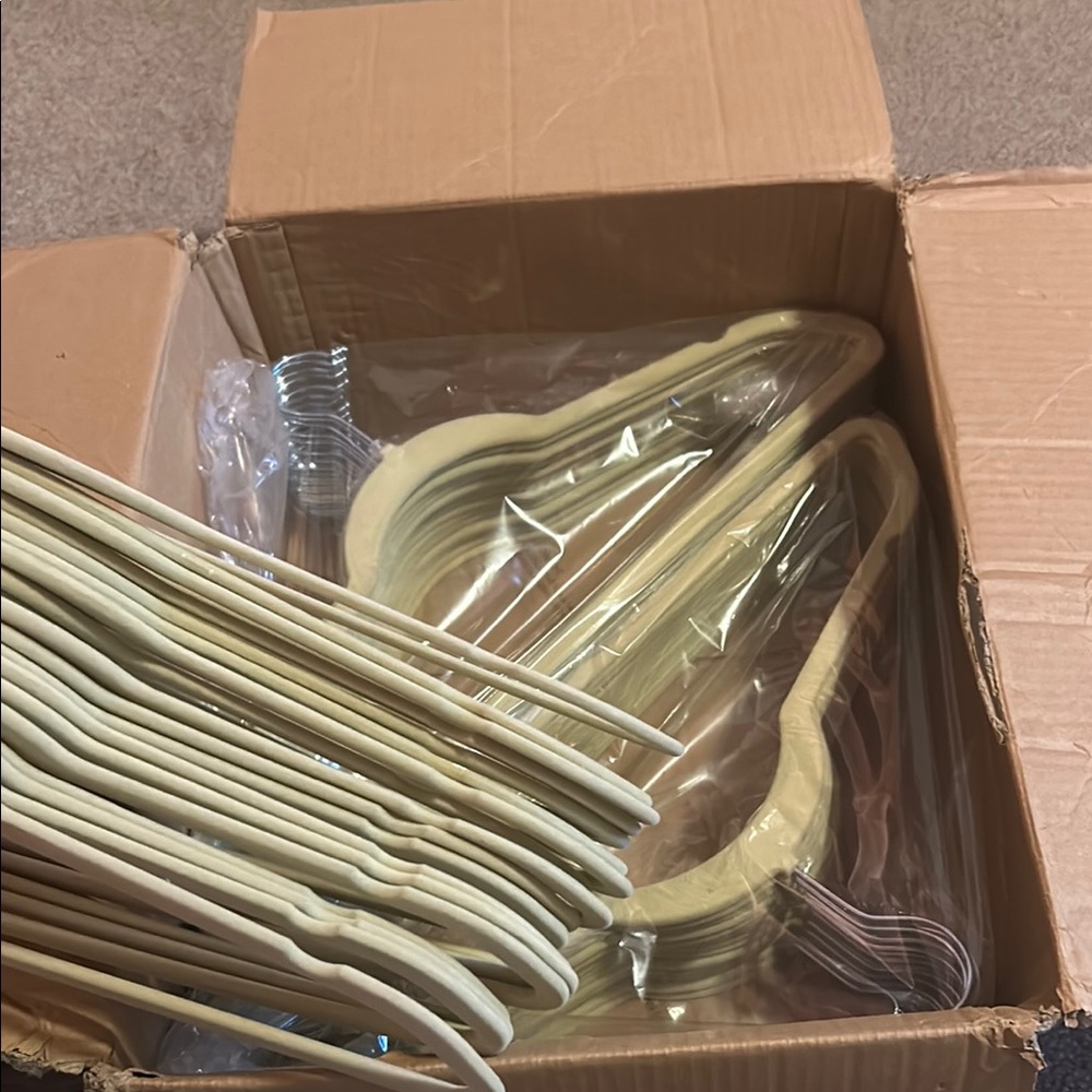 Set of Cream Velvet Hangers come with 49 never used